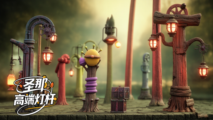 卡通灯杆