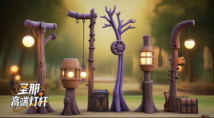 卡通灯杆