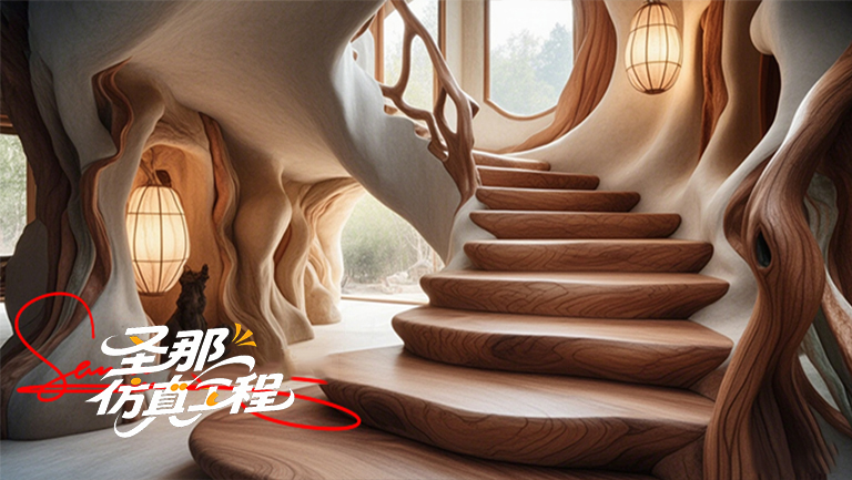 水泥仿木楼梯