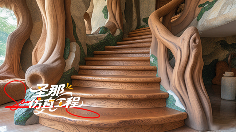 水泥仿木楼梯